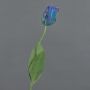 Artificial flower Parrot tulip UAKARI, blue-green, 26"/65cm, Ø2.4"/6cm