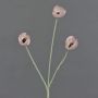 Artificial poppy branch KINKA, pink-cream, 20"/50cm, Ø2"/5cm