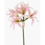 Artificial garden amaryllis KUSTANA, pink-cream-green, 70cm, Ø10–16cm