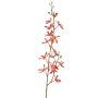 Artificial branch Cattleya orchid TRASSA, red-orange, 31"/80cm, Ø1.6"-3.1"/4-8cm