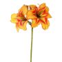 Artificial daylily NEULIDA with blooms, orange-red, 26"/65cm, Ø4.3"/11cm