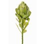 Textile artichoke flower JENBALA, green, 14"/35cm, Ø2.8"/7cm