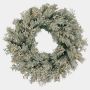 Artificial winter wreath LUND, frosted, LEDs, green, Ø24"/60cm