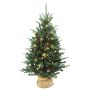 HANKO artificial Christmas tree, LEDs, jute sack, 120cm, Ø75cm