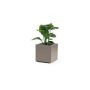 Square flower tub NASTASJA made of recycled plastic, with water reservoir, casters, taupe, 16"x16"x15"/39,5x39,5x38cm, 35L