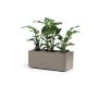 Rectangular flower box NASTASJA made of recycled plastic, with water reservoir, casters, taupe, 39"x16"x15"/99,5x39,5x38cm, 102L