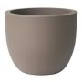 Round plastic plant pot ETRION, taupe, 17"/44cm, Ø21"/54cm