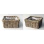 Square plant basket RULANA made of rattan, brown, 12"x12"x6"/30x30x15cm