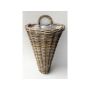 Rattan wall plant basket ROMELA, brown, 11"x9"x17"/28x24x42cm