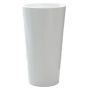 Round tall plant vase THERESITA made of plastic, with insert, watering set, white, 24"/61,5cm, Ø13"/33cm