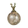 Glass Christmas bauble NUMI, Deer, antique gold, Ø10cm