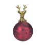 Glass Christmas bauble NUMI, Deer, antique red, Ø8cm