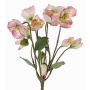 Artificial Christmas rose / Hellebore HALLA, 6 flowers, pink, 12"/30cm, Ø2.8"/7cm
