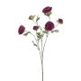 Artificial branch Ranunculus DAVELLA, dark violet, 80cm