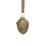 Glass Acorn Christmas ornament NUMI, antique green, 8cm