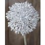 Artificial allium HELLA, glitter, silver, 18"/45cm