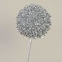 Artificial Allium HELLA, glitter, silver, 30"/75cm, Ø4.3"/11cm