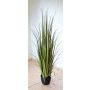 Artificial reed grass MATIN in decorative pot, green, 5ft/150cm