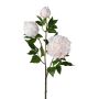 Artificial flower branch Peony CRUNT, white, 33"/85cm