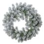 Decorative fir wreath FRANKLIN, snow-covered, white-green, Ø 24"/60cm