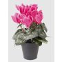Fake cyclamen HEIDI in a decorative pot, pink, 10"/25cm, Ø2"-3.1"/5-8cm