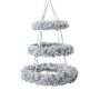 Artificial ceiling wreath Fir NAVANTA, three-tiered, snow-covered, white, Ø 3ft/90cm