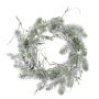 Artificial fir wreath SILEAS with branches, snow-covered, white-green, Ø 24"/60cm