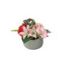 Decorative arrangement of lily, calla, peony and carnation ALFARA, decorative pot, pink-cream-red, 7.5"/19cm, Ø 8"/20cm