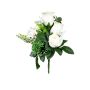 Artificial flower arrangement of rose, ranunculus and allium HOKUNA, spike, cream, 11"/27cm, Ø 8"/20cm