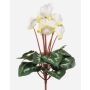 Artificial cyclamen VERIANA on a stick, white-green, 12"/30cm