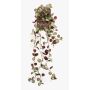 Artificial hanging plant Saxifrage SAELFES on a stem, green-burgundy, 33"/85cm