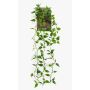 Artificial hanging plant Philodendron scandens SAELFES on a stake, 33"/85cm