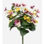 NORHA artificial pansy on a stem, white-purple-yellow, 30cm