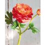 Artificial ranunculus KALEA, orange, 14"/35cm, Ø3.5"/9cm
