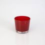 Large tea light holder ALENA, glass, red, 3.3"/8,5cm, Ø4"/10cm