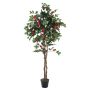 Artificial Camellia spray COSTIA, real stems, flowers, red, 6ft/180cm