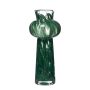 Glass flower vase ARKANA, green-transparent, 11"/29cm, Ø5"/12.6cm