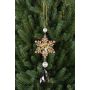 Decorative ice flower for hanging ZERA, acrylic, drops, glitter, green-gold, 6.3"/16cm, Ø2.4"/6cm