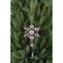 Decorative flower ornament for hanging GARAH, acrylic, drops, green-gold, 6.3"/16cm, Ø3.1"/8cm