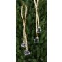 Christmas tree decoration acrylic balls TAYLER with cord, gold, 16"/40cm, Ø1.2"/3cm