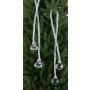 Christmas tree decoration acrylic balls TAYLER with cord, silver, 16"/40cm, Ø1.2"/3cm