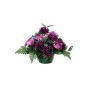 Artificial flower arrangement of ranunculus and China aster WIEBKE, decorative pot, violet, 10"/26cm, Ø 12"/30cm
