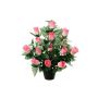 Artificial flower arrangement of rose and baby's breath YECTA, decorative pot, pink, 14"/36cm, Ø 11"/28cm