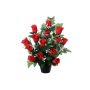 Artificial flower arrangement of rose and baby's breath YECTA, decorative pot, red, 14"/36cm, Ø 11"/28cm
