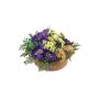 Artificial flower arrangement of anemone and astilbe IGNATIO on plate, purple-yellow, 6.7"/17cm, Ø 11"/28cm