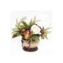 Artificial flower arrangement of rose, hydrangea and pears SUKKI, decorative pot, white-red-green, 10"/26cm, Ø 12"/30cm