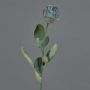 Artificial rose FREIDA, Eco Collection, grey-light blue, 24"/60cm, Ø1.6"/4cm