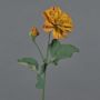 Artificial flower branch Dahlia GINGER, Eco Collection, orange-yellow, 24"/60cm, Ø4"/10cm
