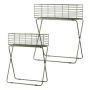 Metal flower stand mesh basket TOMOKO, 2 pieces, moss green, 20"x9"x25"/50x24x64cm, 24"x12"x28"/60x30x72cm