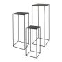 Metal plant stand ULAAKA, 3 pieces, black, 7"x7"x20"/19x19x50cm, 9"x9"x24"/22x22x60cm, 10"x10"x28"/25x25x70cm
